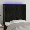 Image de vidaXL Tête de lit à LED Noir 93x16x118/128 cm Velours