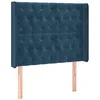 Image de vidaXL Tête de Lit à LED Meuble de Chambre à Coucher Accessoire de Lit Simple Tête de Cadre de Lit Intérieur Bleu Foncé 103x16x118/128 cm Velours