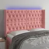 Image de vidaXL Tête de lit à LED Rose 147x16x118/128 cm Velours