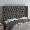 Image de vidaXL Tête de lit à LED Gris foncé 163x16x118/128 cm Velours