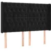 Image de vidaXL Tête de Lit à LED Meuble de Chambre à Coucher Accessoire de Lit Double Tête de Cadre de Lit Intérieur Noir 163x16x118/128 cm Velours