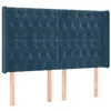 Image de vidaXL Tête de lit à LED Bleu foncé 163x16x118/128 cm Velours