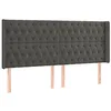 Image de vidaXL Tête de Lit à LED Meuble de Chambre à Coucher Accessoire de Lit Double Tête de Cadre de Lit Intérieur Gris Foncé 183x16x118/128 cm Velours