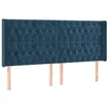 Image de vidaXL Tête de Lit à LED Meuble de Chambre à Coucher Accessoire de Lit Double Tête de Cadre de Lit Intérieur Bleu Foncé 183x16x118/128 cm Velours