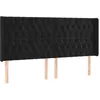 Image de vidaXL Tête de Lit à LED Meuble de Chambre à Coucher Accessoire de Lit Double Tête de Cadre de Lit Intérieur Noir 203x16x118/128 cm Velours