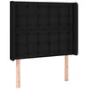 Image de vidaXL Tête de Lit à LED Meuble de Chambre à Coucher Accessoire de Lit Simple Tête de Cadre de Lit Intérieur Noir 93x16x118/128 cm Tissu