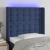 Image de vidaXL Tête de lit à LED Bleu 93x16x118/128 cm Tissu