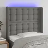 Image de vidaXL Tête de lit à LED Gris foncé 103x16x118/128 cm Tissu