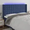 Image de vidaXL Tête de lit à LED Bleu 163x16x118/128 cm Tissu