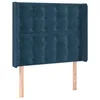Image de vidaXL Tête de Lit à LED Meuble de Chambre à Coucher Accessoire de Lit Simple Tête de Cadre de Lit Intérieur Bleu Foncé 83x16x118/128 cm Velours
