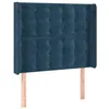 Image de Tête de lit à LED Bleu foncé 93x16x118 128 cm Velours