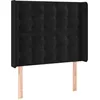 Image de vidaXL Tête de Lit à LED Meuble de Chambre à Coucher Accessoire de Lit Simple Tête de Cadre de Lit Intérieur Noir 103x16x118/128 cm Velours
