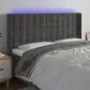 Image de vidaXL Tête de lit à LED Gris foncé 163x16x118/128 cm Velours