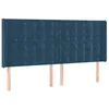 Image de vidaXL Tête de Lit à LED Meuble de Chambre à Coucher Accessoire de Lit Double Tête de Cadre de Lit Intérieur Bleu Foncé 183x16x118/128 cm Velours
