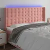 Image de vidaXL Tête de lit à LED Rose 183x16x118/128 cm Velours