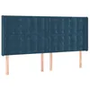 Image de vidaXL Tête de Lit à LED Meuble de Chambre à Coucher Accessoire de Lit Double Tête de Cadre de Lit Intérieur Bleu Foncé 203x16x118/128 cm Velours