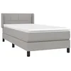 Image de vidaXL Sommier à Lattes de lit avec Matelas Gris Clair 90x200 cm Tissu