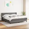 Image de vidaXL Sommier à lattes de lit avec matelas Gris foncé 180x200cm Tissu
