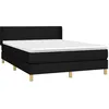 Image de vidaXL Sommier à Lattes de lit avec Matelas Noir 140x190 cm Tissu
