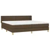 Image de vidaXL Sommier à Lattes de Lit avec Matelas, Lit Rembourré, Lit Double, Lit Adulte de Chambre à Coucher Intérieur, Moderne, Marron Foncé 160x200 cm
