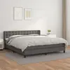Image de vidaXL Sommier à lattes de lit avec matelas Gris 180x200 cm Similicuir