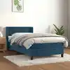 Image de vidaXL Sommier à lattes de lit avec matelas Bleu foncé 100x200 cm