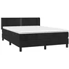 Image de vidaXL Sommier à Lattes de lit avec Matelas Noir 140x200 cm Velours