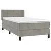 Image de vidaXL Sommier à Lattes de Lit et Matelas, Lit Rembourré, Lit Simple, Lit Adulte de Chambre à Coucher Intérieur, Moderne, Gris Clair 80x200 cm Velours