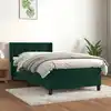 Image de vidaXL Sommier à lattes de lit et matelas Vert foncé 80x200 cm Velours
