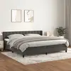Image de vidaXL Sommier à lattes de lit et matelas Gris foncé 200x200cm Velours