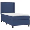 Image de vidaXL Sommier à Lattes de lit avec Matelas Bleu 100x200 cm Tissu