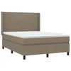 Image de vidaXL Sommier à Lattes de Lit avec Matelas, Lit Rembourré, Lit Double, Lit Adulte de Chambre à Coucher Intérieur, Moderne, Taupe 140x200 cm Tissu