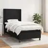 Image de vidaXL Sommier à lattes de lit avec matelas Noir 90x200 cm Tissu