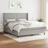Image de vidaXL Sommier à lattes de lit avec matelas Gris clair 180x200cm Tissu