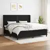 Image de vidaXL Sommier à lattes de lit avec matelas Noir 200x200 cm Tissu