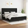 Image de vidaXL Sommier à lattes de lit avec matelas Noir 200x200 cm Tissu