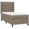 Image de vidaXL Sommier à Lattes de lit avec Matelas Taupe 100x200 cm Tissu