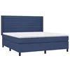 Image de vidaXL Sommier à Lattes de lit avec Matelas Bleu 180x200 cm Tissu