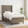 Image de vidaXL Sommier à lattes de lit avec matelas Taupe 90x190 cm Tissu