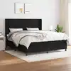 Image de vidaXL Sommier à lattes de lit avec matelas Noir 180x200 cm Tissu