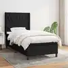 Image de vidaXL Sommier à lattes de lit avec matelas Noir 100x200 cm Tissu