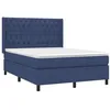 Image de vidaXL Sommier à Lattes de lit avec Matelas Bleu 140x190 cm Tissu