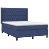 Image de vidaXL Sommier à Lattes de lit avec Matelas Bleu 140x200 cm Tissu