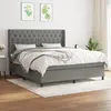 Image de vidaXL Sommier à lattes de lit avec matelas Gris foncé 160x200cm Tissu