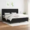 Image de vidaXL Sommier à lattes de lit avec matelas Noir 200x200 cm Tissu