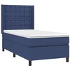 Image de vidaXL Sommier à Lattes de Lit avec Matelas, Lit Rembourré, Lit Simple, Lit Adulte de Chambre à Coucher Intérieur, Moderne, Bleu 100x200 cm Tissu