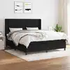 Image de vidaXL Sommier à lattes de lit avec matelas Noir 160x200 cm Tissu