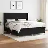 Image de vidaXL Sommier à lattes de lit avec matelas Noir 160x200 cm Tissu