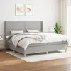 Image de vidaXL Sommier à lattes de lit avec matelas Gris clair 200x200cm Tissu