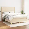 Image de vidaXL Sommier à lattes de lit avec matelas Crème 140x190 cm Tissu